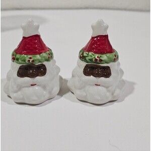 Festive Black Santa Salt and Pepper Shakers Blanta